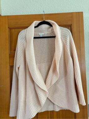 Chico's Blush Open-Front Shawl Collar Cardigan